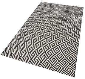 Traversă de exterior NORTHRUGS Karo, 80 x 150 cm, negru-alb