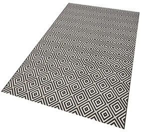 Covor de exterior NORTHRUGS Karo, 140 x 200 cm, negru-alb