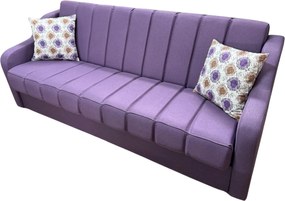 Canapea ALEX extensibila, 3 locuri, cu lada de depozitare, stofa mov, 220x90x90 Mov