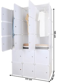 Dulap multifunctional modular, alb, ZALVO