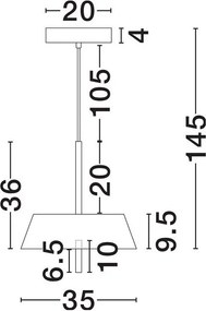 Lustra LED suspendata VELIO alb 35cm
