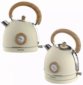 Ceanic cu termometru Klausberg KB 7906, 2200W, 1.8 l, Indicator nivel apa, Protectie supraincalzire, Crem