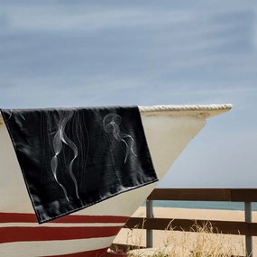 Prosop de plajă negru-alb 90x180 cm Jellyfish – DecoKing