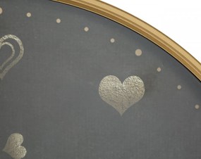 Ceas decorativ negru/auriu din metal, ∅ 60 cm, Hearts Mauro Ferretti