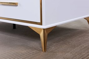 Masuta de cafea Laval alb/gold - H41 cm