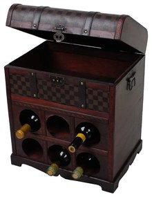 Dulap vinotecă maro număr sticle 6, 41x48 cm – Deco Pleasure