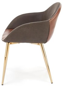 Scaun K304 piele ecologica gri maro