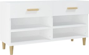 vidaXL Pantofar, alb, 102x35x55 cm, lemn compozit