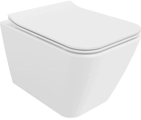Mexen Cube vas de toaletă Rimless cu capac slim cu închidere lentă , duroplast, Albă - 30924000