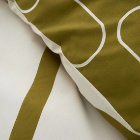 Lenjerie de pat kaki-bej pentru pat dublu 200x200 cm Linear Curve – Catherine Lansfield