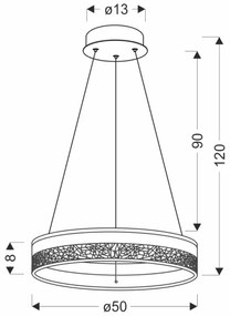 Lustră LED pe cablu FROZI LED/32W/230V Ø 50 cm aurie