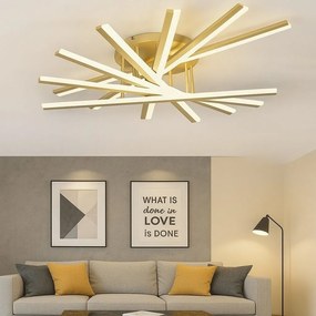 Lustră LED cu 7 surse de iluminare, 125W, cu telecomandă – Design elegant auriu