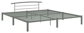 Cadru de pat, gri, 180 x 200 cm, metal Gri, 180 x 200 cm