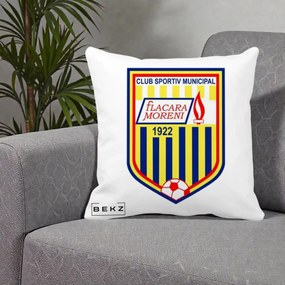 Perna Personalizata CSM Flacara Moreni 1922 Fotbal, 40x40 cm, Alba Mata, Husa Detasabila, Perna Inclusa, BEKZ®