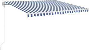 vidaXL Copertină retractabilă automat, albastru și alb, 400x350 cm
