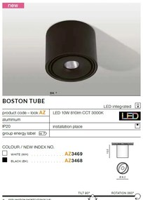 Spot LED aplicat directionabil de tavan/plafon BOSTON TUBE alb ZZ AZ3469