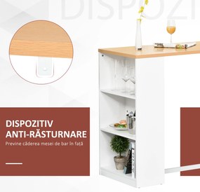 Masa tip bar HOMCOM, pentru bucatarie, masa inalta, tejghea | Aosom Romania