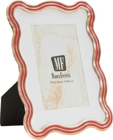 Ramă foto roșie/aurie cu picior de susținere din metal/din sticlă 17,5x22,5 cm Elizabeth – Mauro Ferretti