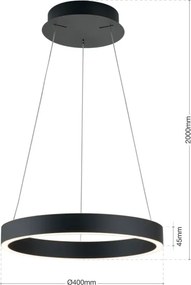 Orion - Lampă suspendată LED dimabilă pe cablu KOLK LED/40W/230V 2700/3000/4000K Ø 40 cm neagră