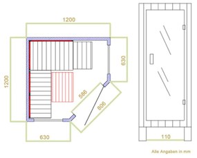 Infračervená sauna / tepelná kabína Aalborg s triplexným vykurovacím systémom a drevom Hemlock