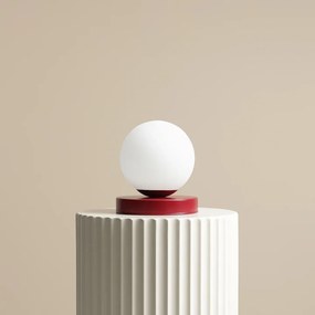 Veioza moderna rosie minimalista cu glob din sticla Ball S