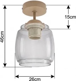 BRILAGI - LED lustră aplicată R GLASS 1xE27/60W/230V Ø 26 cm bej/gri fumuriu