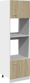 vidaXL Dulap cuptor microunde “Lyon”, stejar Sonoma, 60 x 57 x 207 cm