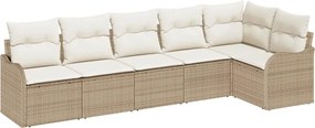 vidaXL Set de canapele pentru grădină Bej poliratan