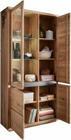 Vitrină lemn masiv Urban Loft II, 103 × 40 × 205 cm - stanga