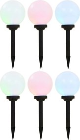 vidaXL Lămpi solare de exterior, 6 buc., 20 cm, RGB, sferic, LED