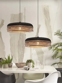 Lustra/Pendul eco din bambus Ubud double shade, bl/nat