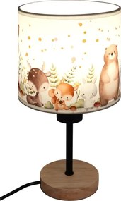 Brilagi - Lampă de masă BOBO WOOD 1xE27/25W/230V stejar/negru/alb/cu animale