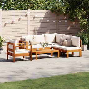 3214858 vidaXL Set de canapele de grădină cu perne, 5 buc., lemn masiv acacia