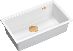 Chiuveta compozit sub blat Quadron Logan 110 alb - cupru 76x44 cm