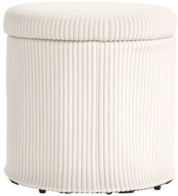 HOMCOM Pouf de depozitare 32 L, pouf pentru salon din catifea călită cu capac greutate maximă 120 kg, pentru hol, cameră, salon, bej | Aosom Romania