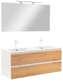 Mobilier complet de baie Vario Forte 120, stejar alb