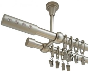 Galerie dubla prindere tavan allure 19/19 mm crom mat (Alege marime: 180 cm)