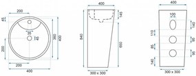 Lavoar Blanka freestanding marmura - H84 cm