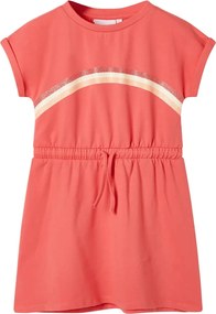 vidaXL Rochie pentru copii cu șnur, corai, 128