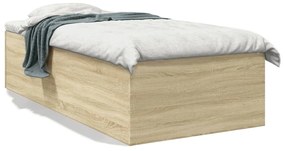 3280974 vidaXL Cadru de pat, stejar sonoma, 90x190 cm, lemn prelucrat