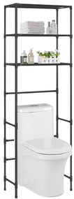 vidaXL Etajeră peste toaletă cu 3 polițe, negru, 53x28x169 cm