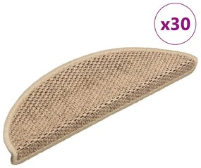 vidaXL Covorașe de scară autoadezive aspect sisal 30 buc. nisip