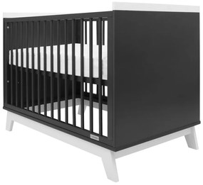 New Baby Crib Marcus, negru/alb