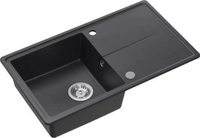 Chiuveta compozit incastrata Quadron Pop Tony 111 negru punctat 78x45 cm