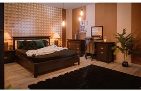 Pat Dormitor Cu Tablie Tapitata Saigon Cantori, Negru, Dimensiune Saltea 180 x 200 Cm