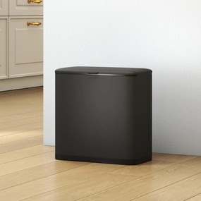 HOMCOM Pubelă 8 L cu Capac din Oțel Inoxidabil, Suspendată sau de Sine Stătătoare, 29,7x17,4x30 cm, Negru | Aosom Romania