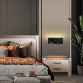 Aplică LED cu raft, USB și funcție de încărcare fără fir Immax 08287L LED/3W/230V + LED/3W