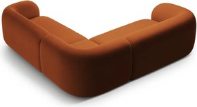 Colțar teracotă cu tapițerie din catifea Kate – Micadoni