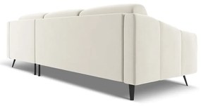 Colțar crem cu tapițerie din catifea (cu colț pe partea dreaptă) Nalu – Makamii