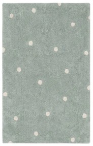 Covor pentru copii verde mentă lavabil/țesut manual din bumbac 100x150 cm Mini Dot Blue Sage – Lorena Canals